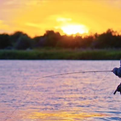 Fishing at sunset in Sweetwater County